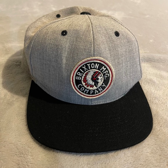 Brixton MFG Company Hat Cap Gray Black Snapback Wool Blend Mens Indian Aztec - Picture 1 of 10